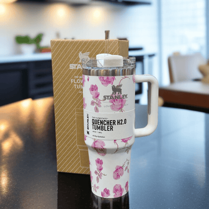Flower Design Stanley Stainless Steel Water Tumbler 1200 ml
