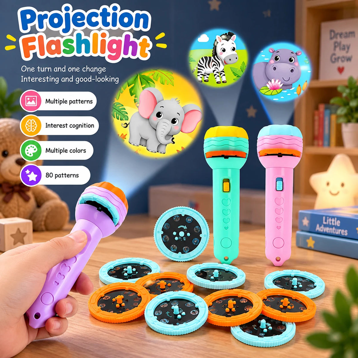 Projector Flashlight for Kids Fun Learning - Deliverrpk