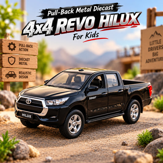 Pull - Back Metal Diecast 4x4 Revo Hilux For Kids