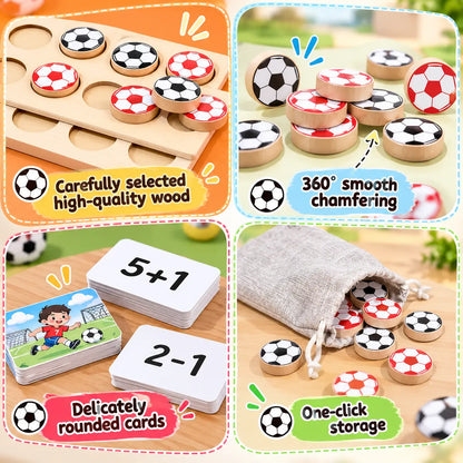 Children Wooden Puzzle Football Mathematics Teaching Game