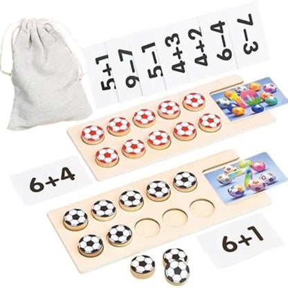 Children Wooden Puzzle Football Mathematics Teaching Game