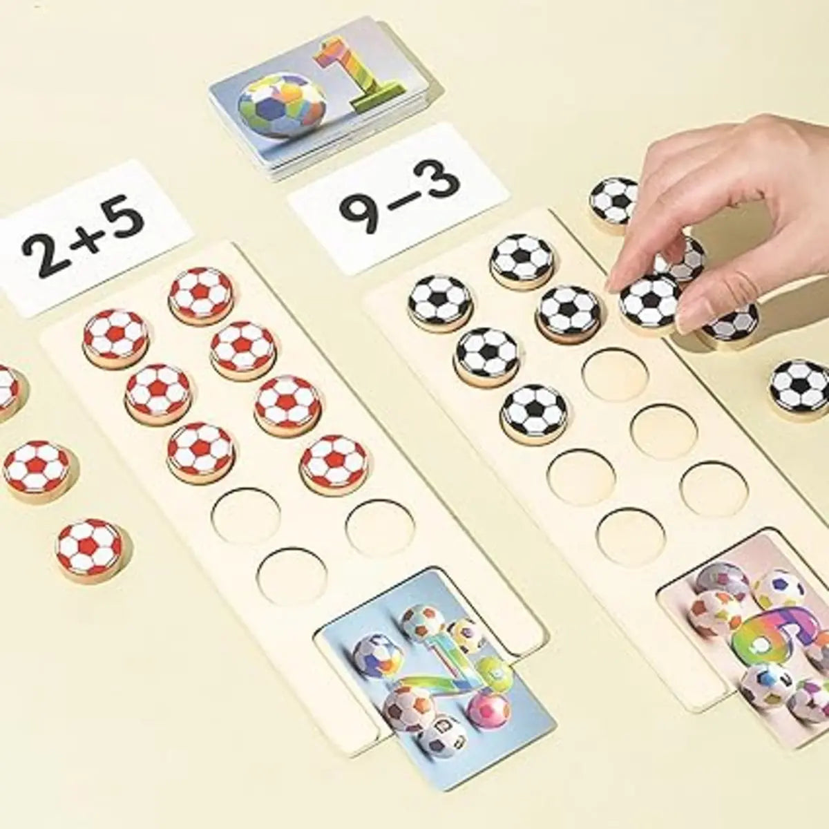 Children Wooden Puzzle Football Mathematics Teaching Game