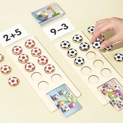 Children Wooden Puzzle Football Mathematics Teaching Game