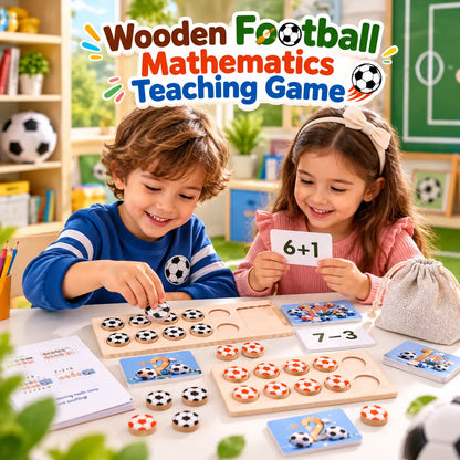 Children Wooden Puzzle Football Mathematics Teaching Game