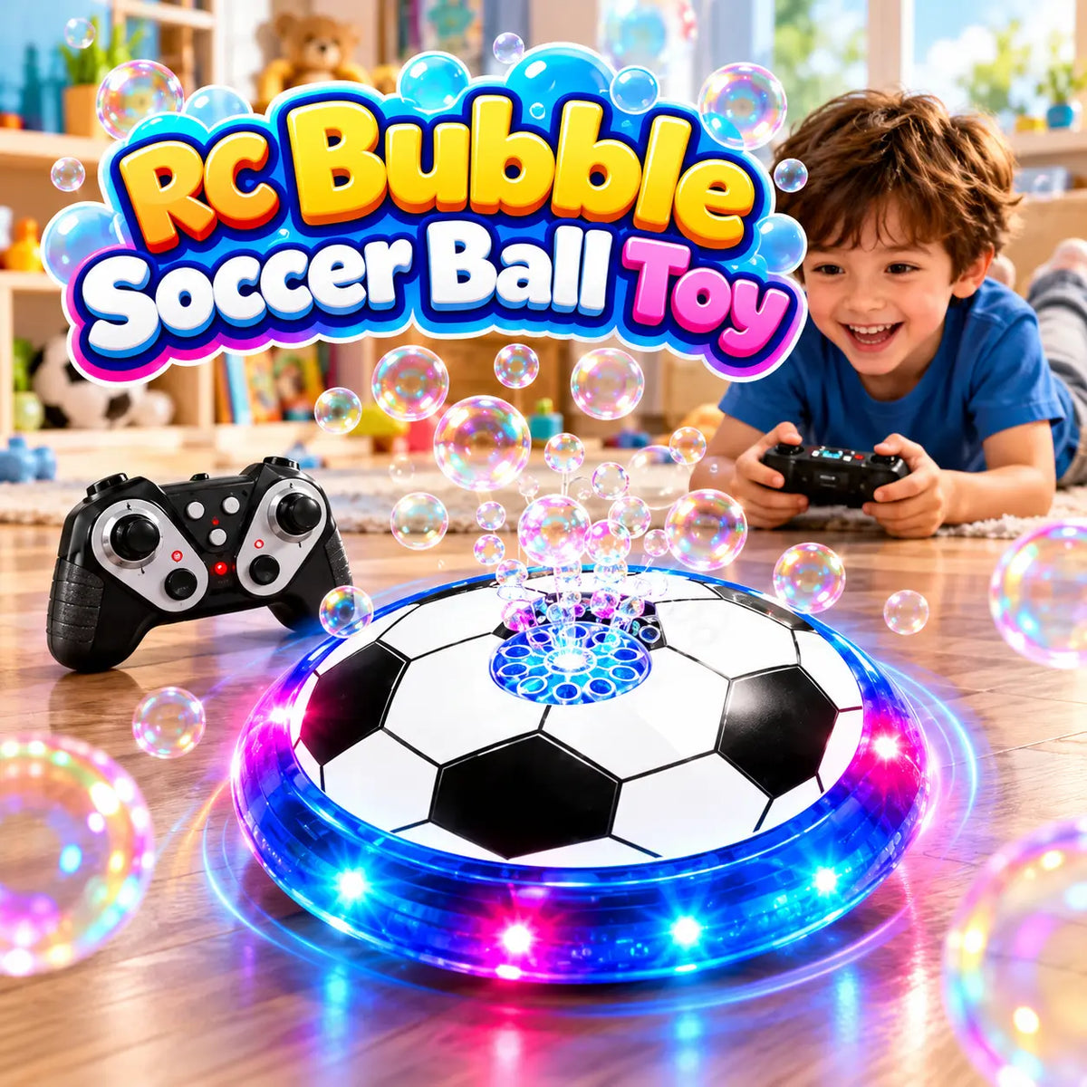 RC bubble soccer ball toy for kids designed for indoor football play