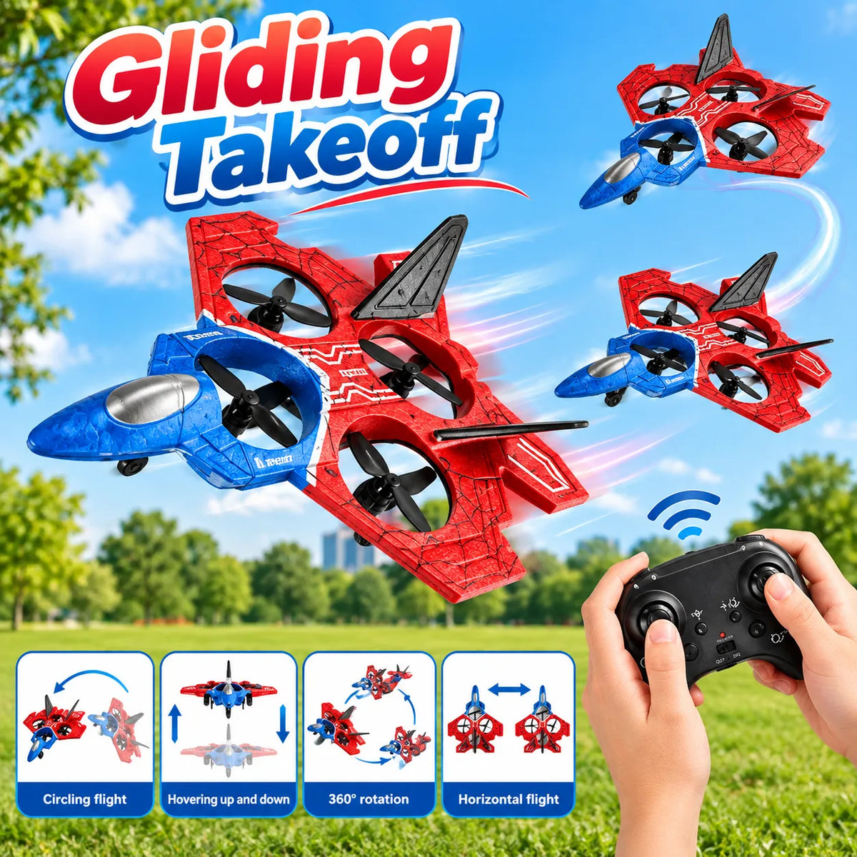 RC Combat Aircraft Drone – Remote Control Flying Jet Toy for Kids -Deliverrpk