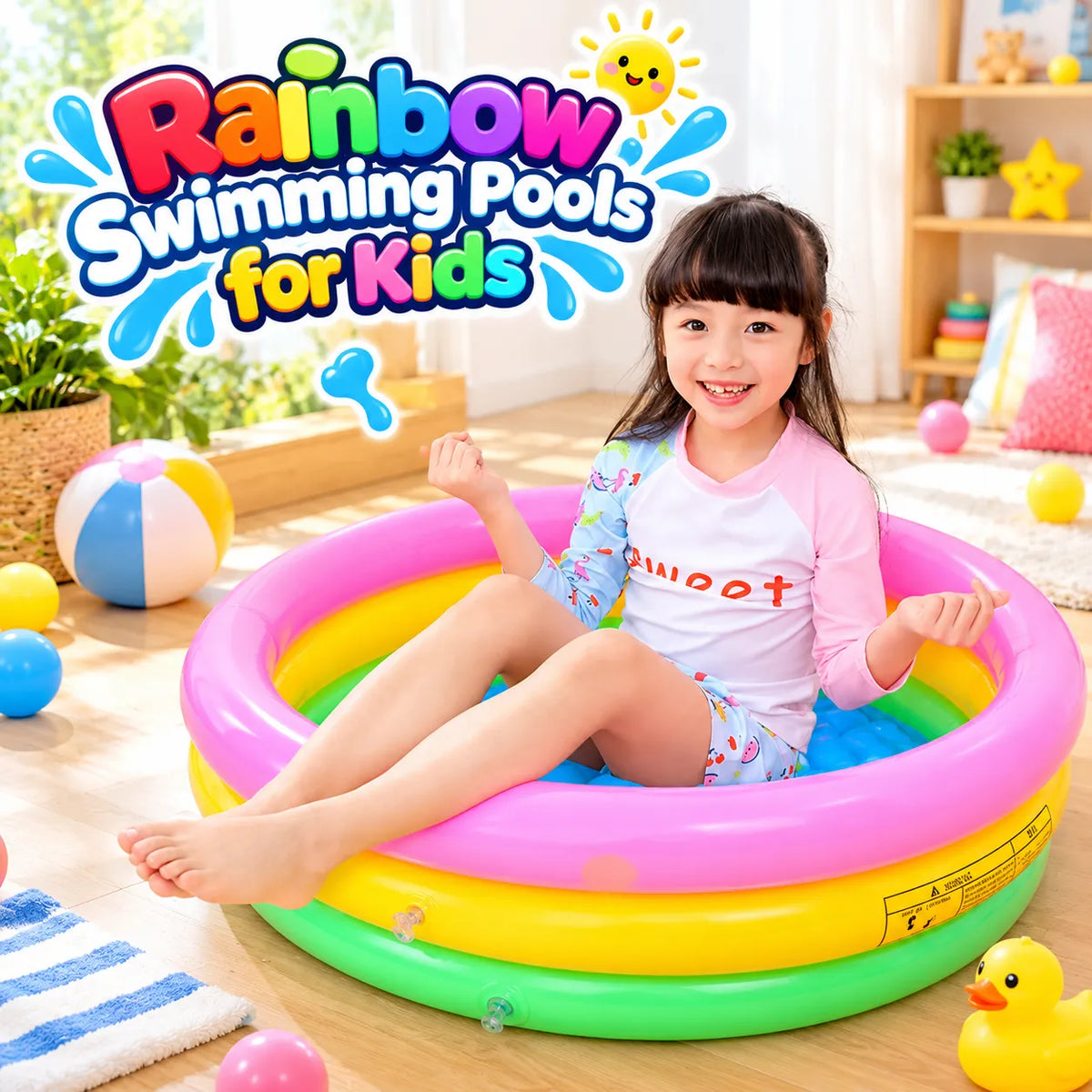 Rainbow Swimming Pools for Kids - 3 FT