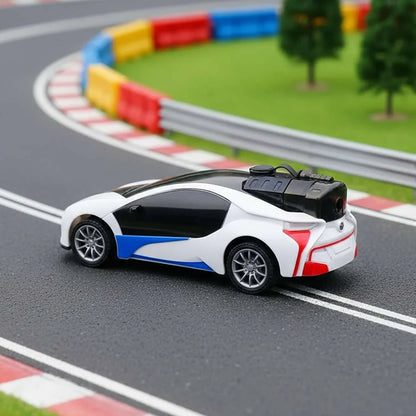 Rechargeable remote control car with 3D lights and spray effect, LED RC drift car