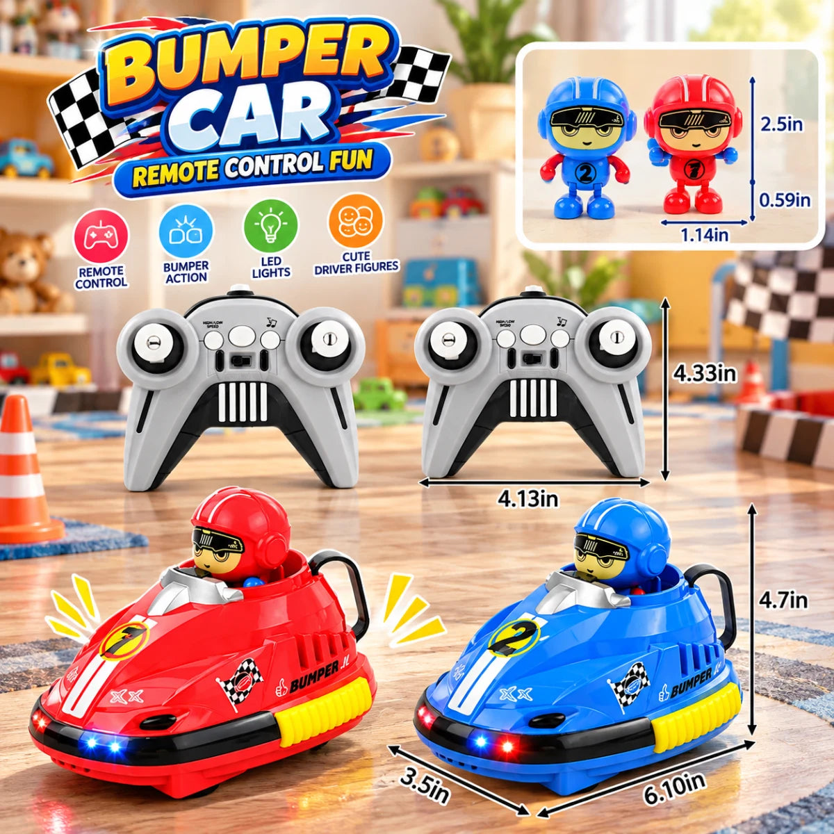 Remote Control Battle Bumper Cars for 2 Players