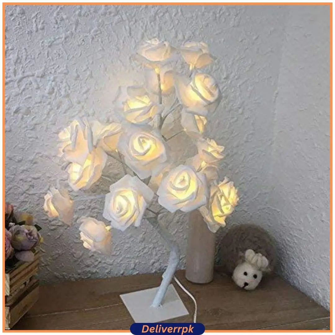 Rose Flower Desk Tree Lamp deliverrPK