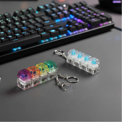 Keyboard Fidget Stress Relief Keychain for Kids & Adults (Random Colors | KC)
