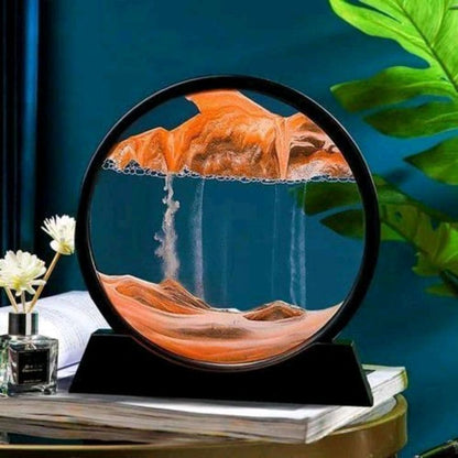 Moving Sand Art Picture Round Glass