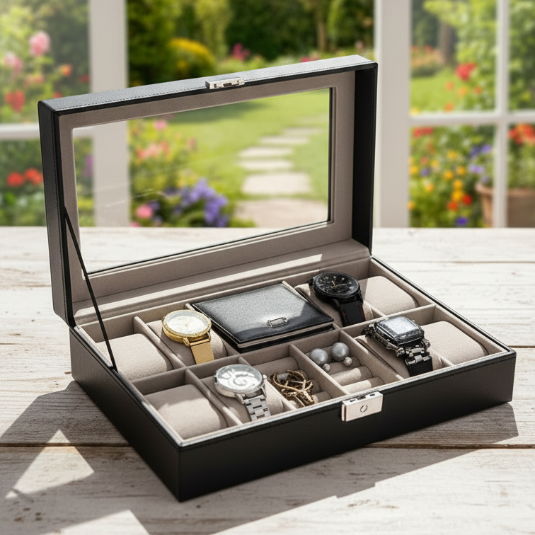 Watch And Jewelry case Display Holder - 8 slot