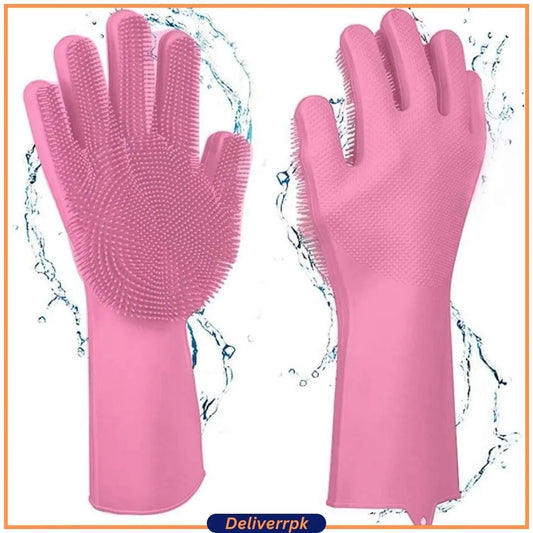 Silicone Multipurpose Scrubbing Gloves deliverrPK