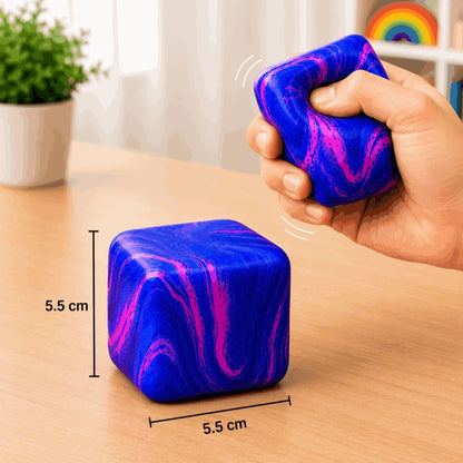 Squeeze Cube Stress Relief Toy Colorful Fidget Cube for Kids