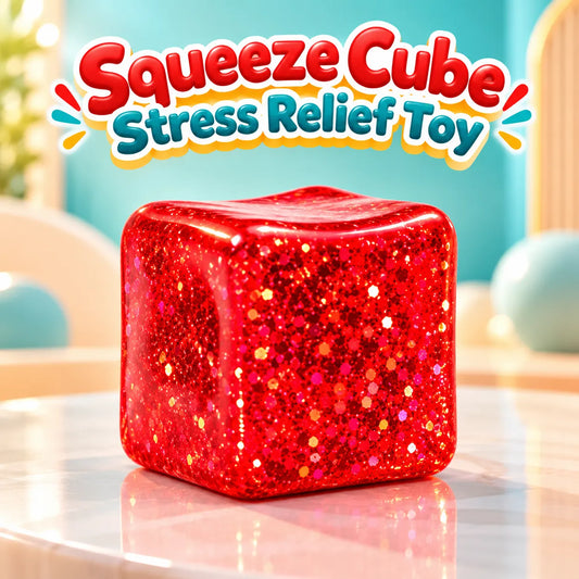 Squeeze Cube Stress Relief Toy Colorful Fidget Cube for Kids