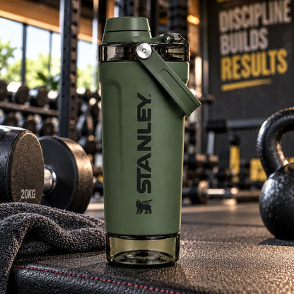 Stanley Protein Shaker Bottle 600ml Stainless Steel Sports Gym Bottle