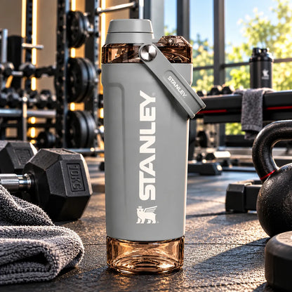 Stanley Protein Shaker Bottle 600ml Stainless Steel Sports Gym Bottle
