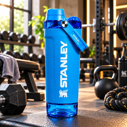 Stanley Protein Shaker Bottle 600ml Stainless Steel Sports Gym Bottle