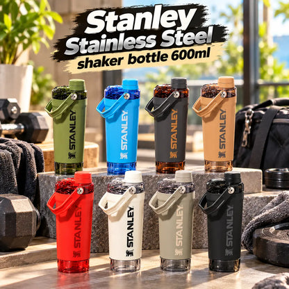 Stanley Protein Shaker Bottle 600ml Stainless Steel Sports Gym Bottle