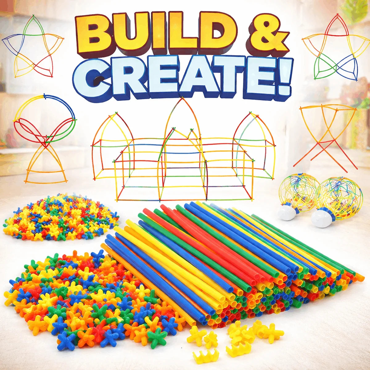 Super Bamboo Building Sticks  Construction Set for Kids