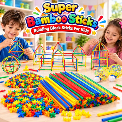Super Bamboo Building Sticks  Construction Set for Kids
