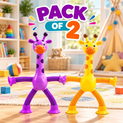 Telescopic Giraffe Suction Cup Toy for Kids Stretchy Window and Mirror Toy
