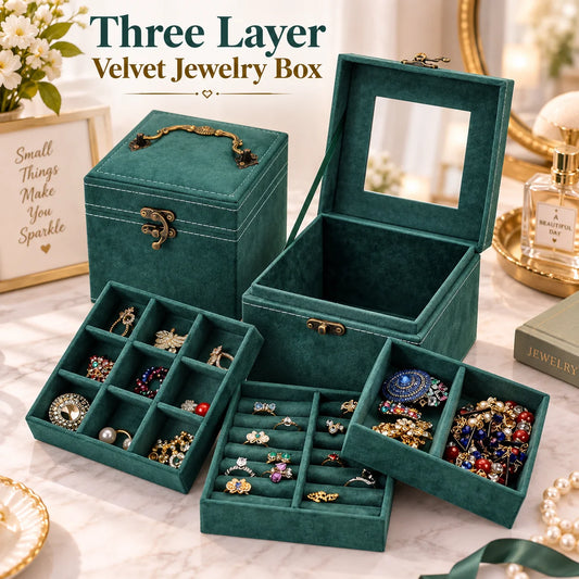 three layer velvet jewellary box-deliverrpk
