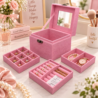 three layer velvet jewellary box - deliverrpk