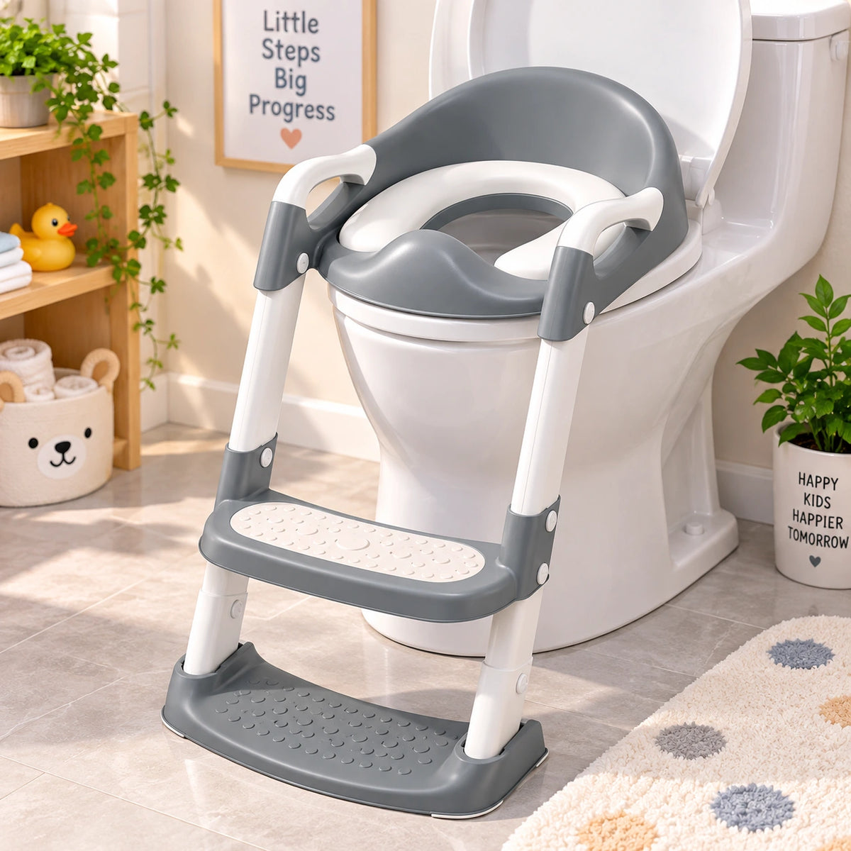 Toilet Trainer for Kids with 2 Step Ladder