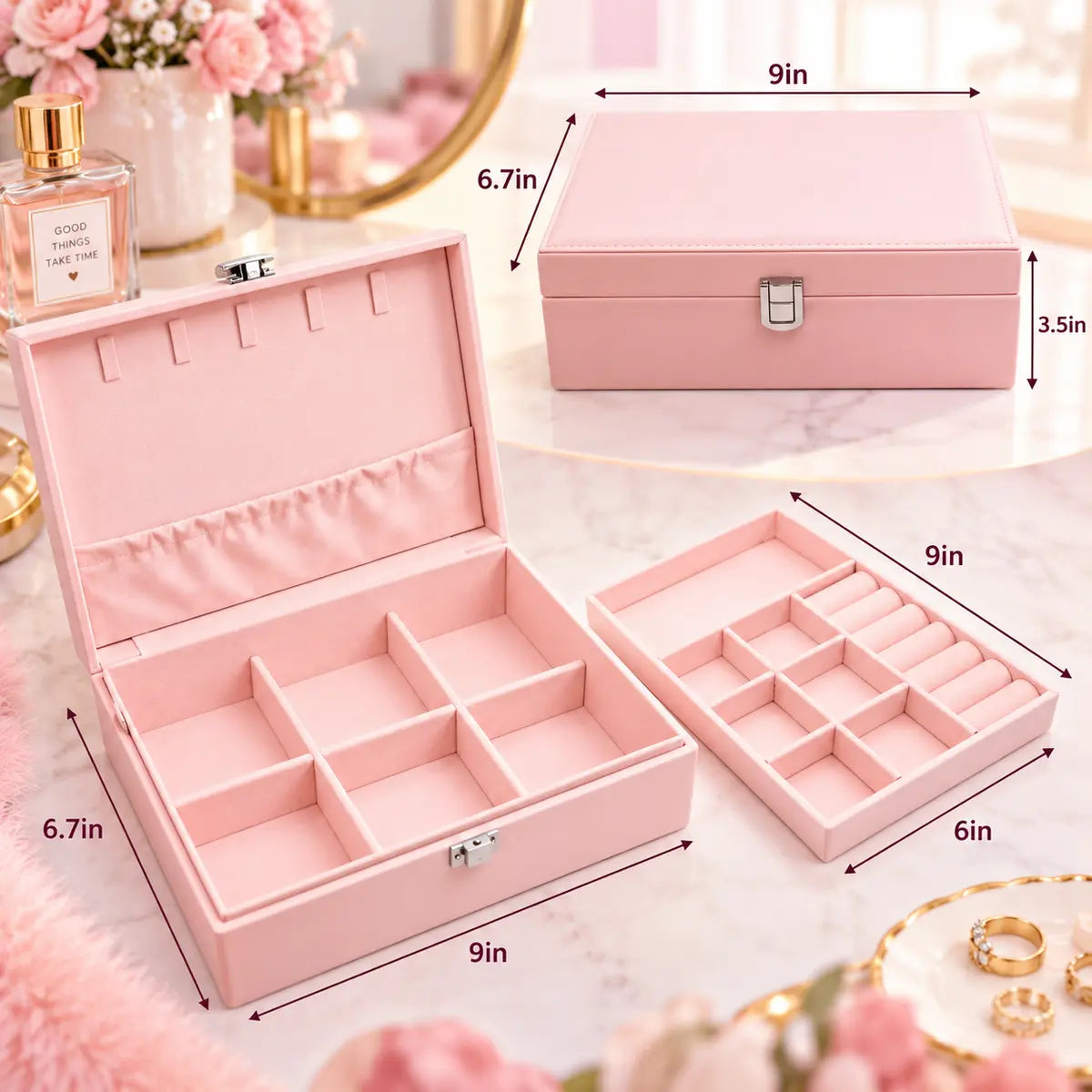 Two Layer Jewelry Storage Holder Box (YS)