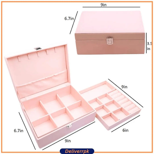 Two Layer Jewelry Storage Holder Box (YS) Deliverr.pk