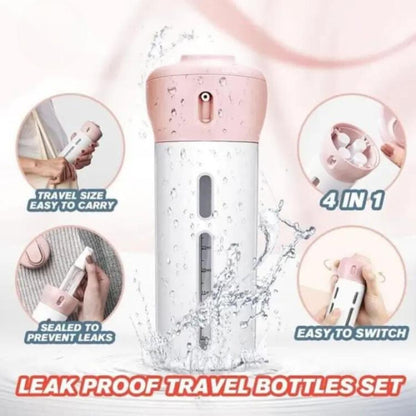 4 in 1 Travel Dispenser Bottle Sets, Leakproof Glow 4 in one Travel Dispenser,prevents leaks cosmetic bottle when on the move and is suitable for all liquids, lotions, and creams. - Deliverrpk