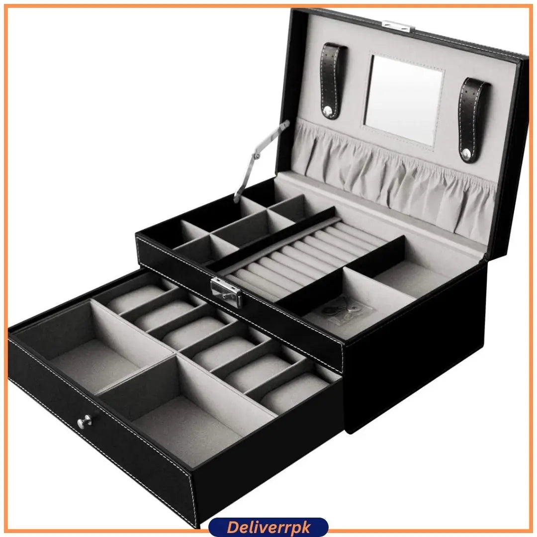 Watch Jewellery Storage Box Case Deliverr.pk