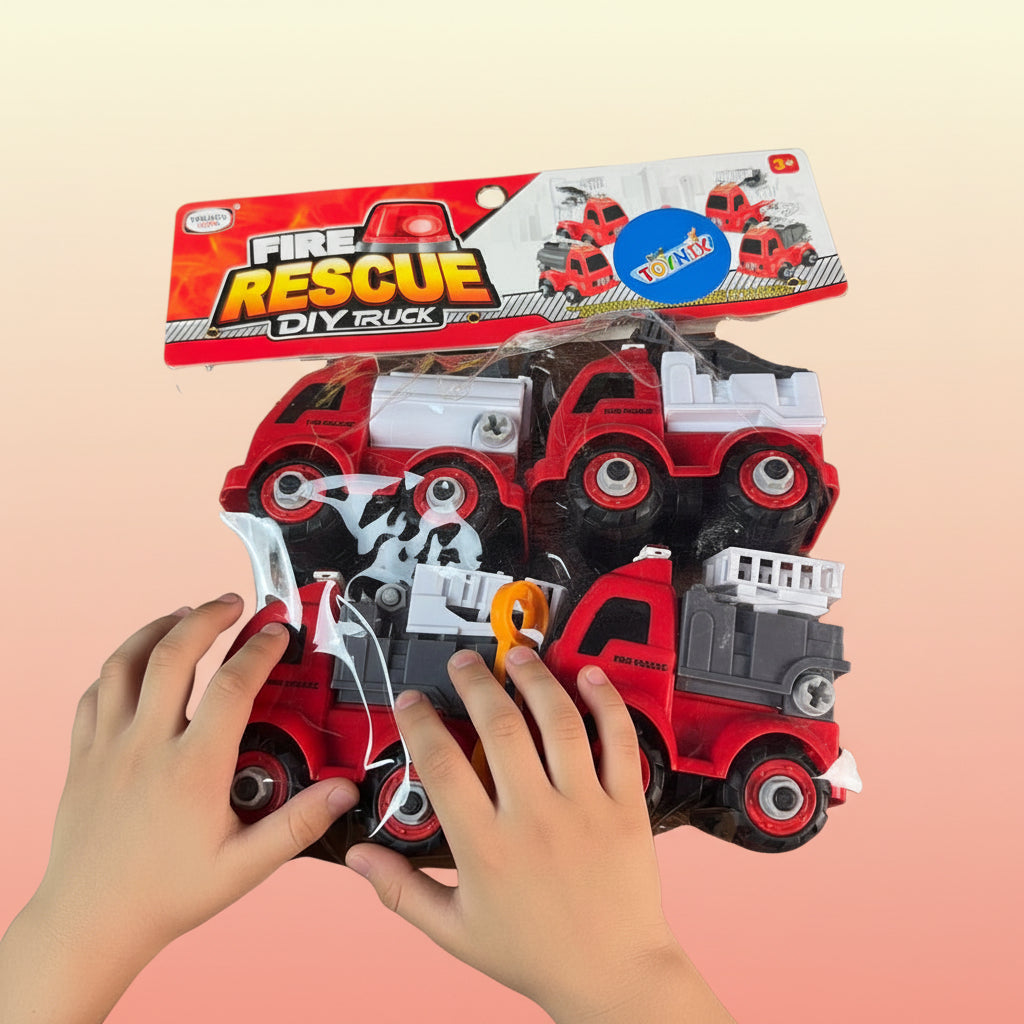 DIY Fire Rescue Truck for Kids – STEM Building Toy