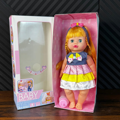 Baby Doll Happy Every Day with Feeding Bottle & Music - Toynix
