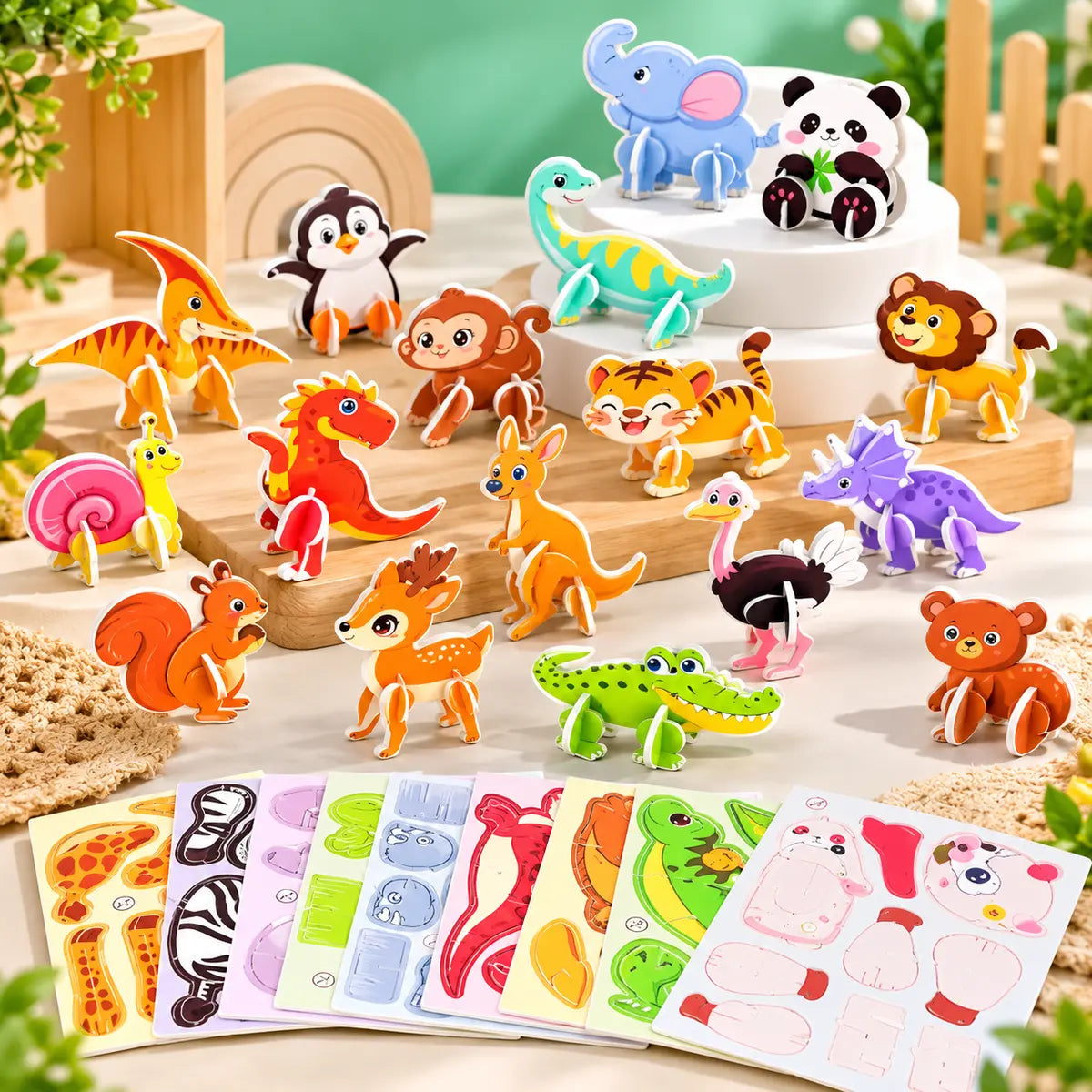 Wooden 3D Animal Puzzle Toys for Kids Random Design Montessori Learning Toy