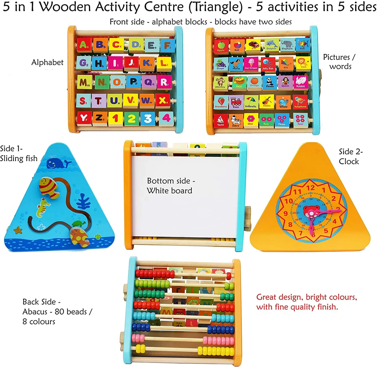 Wooden Activity Centre Triangle Toys - Deliverrpk