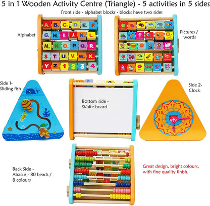 Wooden Activity Centre Triangle Toys - Deliverrpk