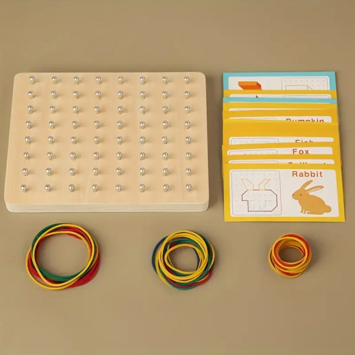 Wooden Montessori Geometry Creative Peg Board For Kids - Deliverrpk.