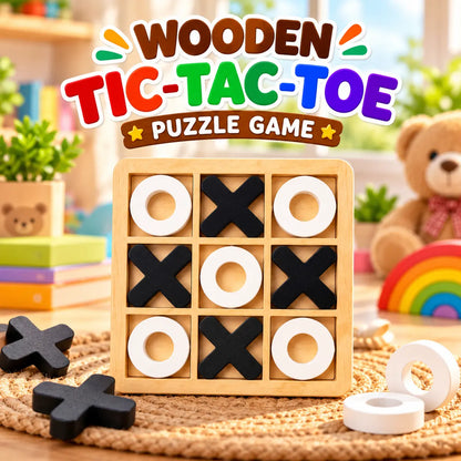 Wooden Tic-Tac-Toe Puzzle Game For Kids