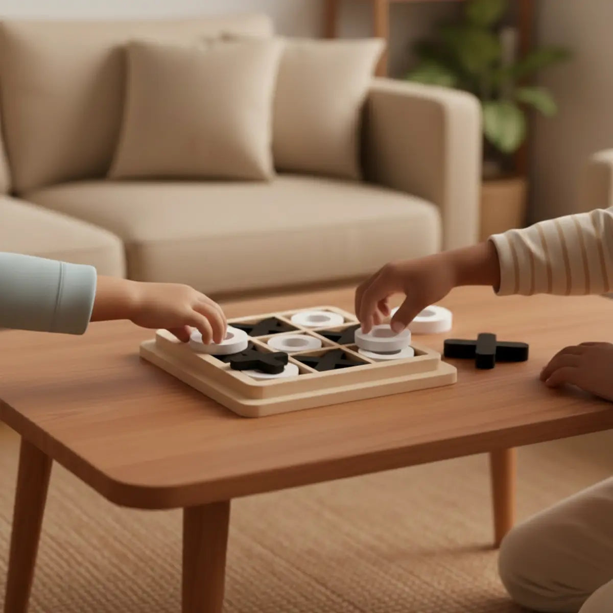 Wooden Tic-Tac-Toe Puzzle Game For Kids
