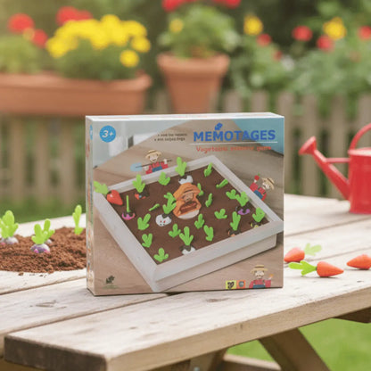 Wooden Vegetable Harvest Learning Game with Colorful Vegetable Pieces for Kids