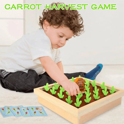 Wooden Vegetable Harvest Learning Game with Colorful Vegetable Pieces for Kids