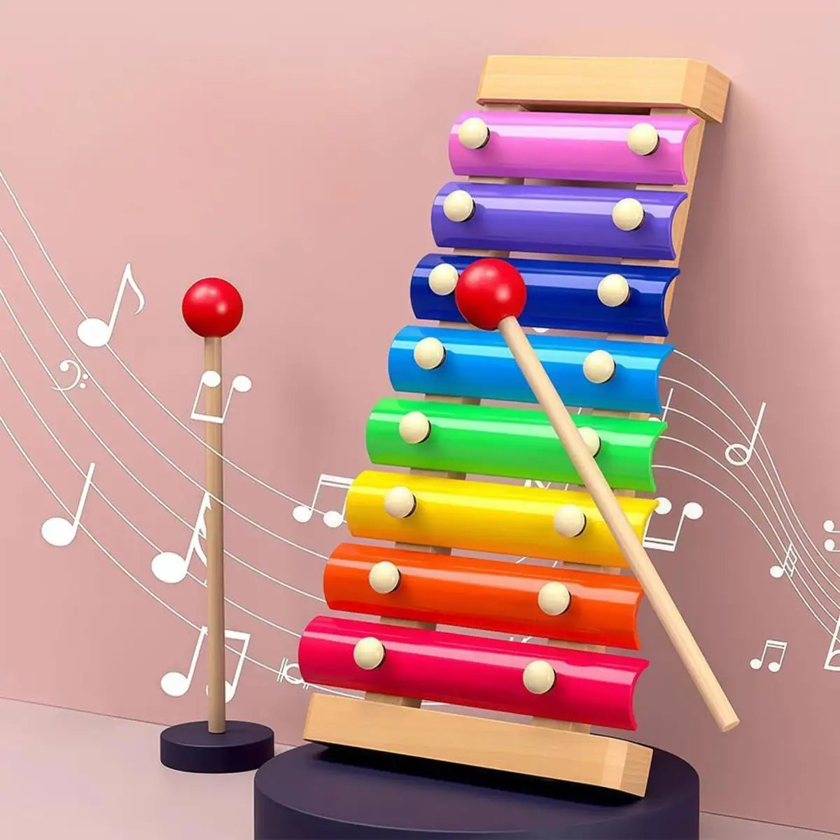 Colorful Wooden Xylophone Musical Instrument Toy for Kids