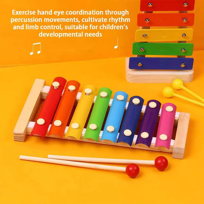 Colorful Wooden Xylophone Musical Instrument Toy for Kids