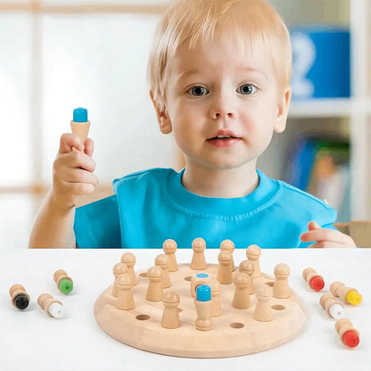 Wooden Memory Matching Chess Game for Kids