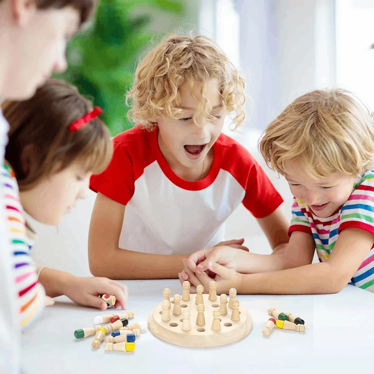 Wooden Memory Matching Chess Game for Kids