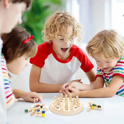 Wooden Memory Matching Chess Game for Kids