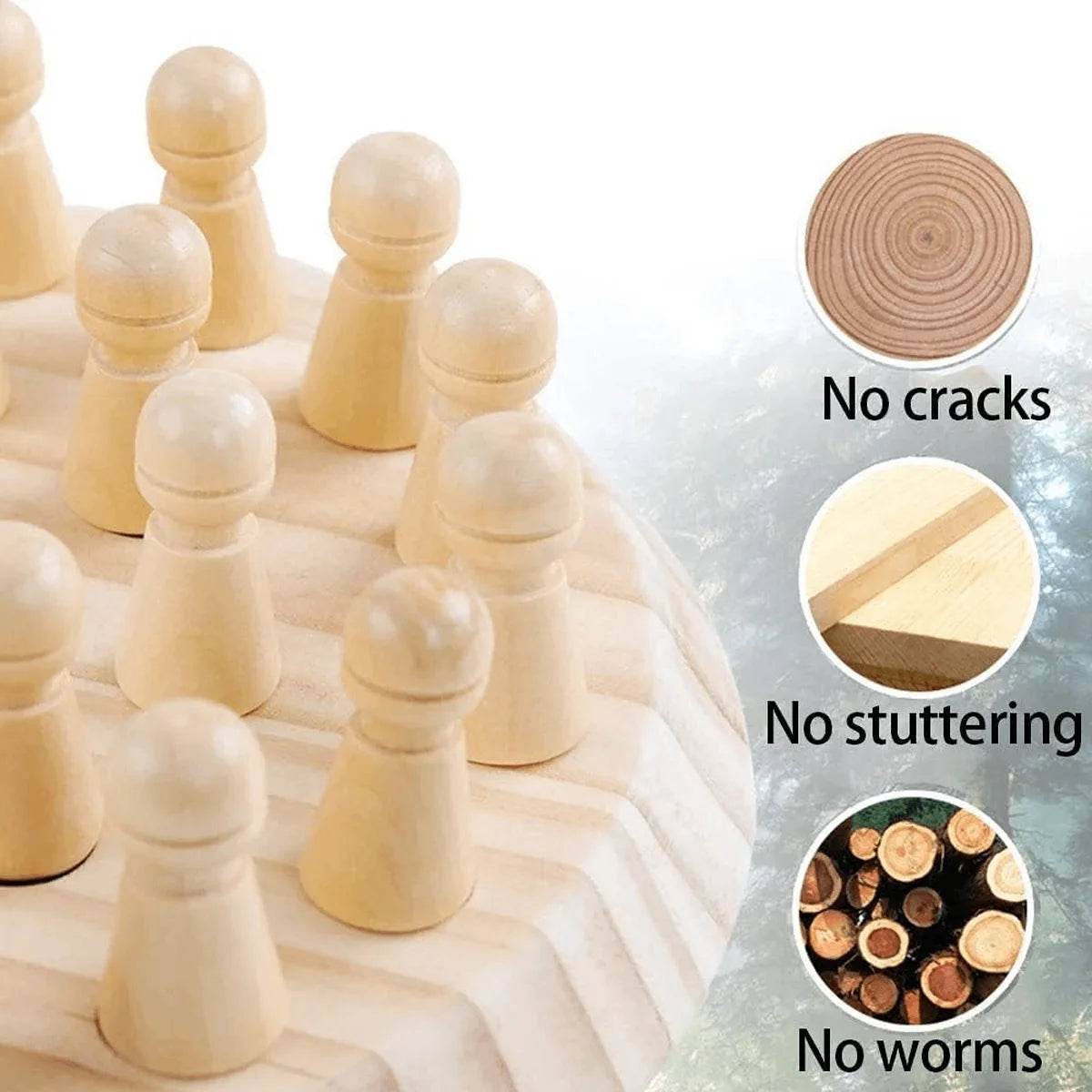 Wooden Memory Matching Chess Game for Kids